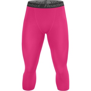 image:imageRoadbox Mens 34 Compression Pants Running Workout Tights Leggings Sport Basketball Athletic Football Capri Base LayerPink