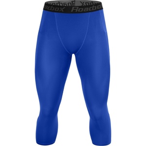 image:imageRoadbox Mens 34 Compression Pants Running Workout Tights Leggings Sport Basketball Athletic Football Capri Base LayerRoyal Blue