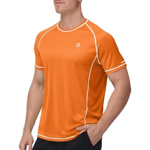 image:imageRoadbox Mens Short Sleeve Swim Shirt UPF 50 Quick Dry Rash Guard UV Sun Protection Water TShirt for Beach and SurfingBright Orange