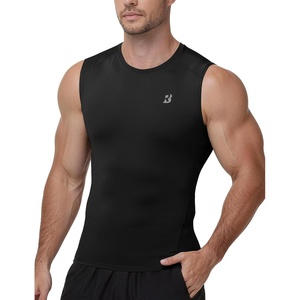 image:imageRoadbox Mens Sleeveless Compression Shirt Athletic Workout Tank Tops Sports Running Muslc Base LayerBlack