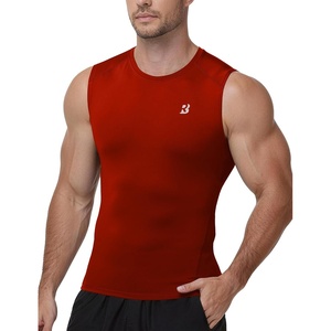 image:imageRoadbox Mens Sleeveless Compression Shirt Athletic Workout Tank Tops Sports Running Muslc Base LayerRed