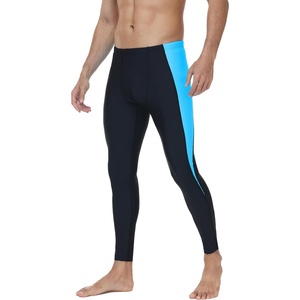 image:imageRoadbox Mens Swim PantsQuick Dry Athletic Compression Long Running LeggingsUPF 50 Surfing Tights for Water SwimmingBlack Contrast Blue
