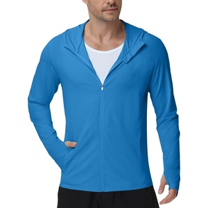 image:imageRoadbox Mens UPF 50 UV Sun Protection Hoodie Jacket Lightweight Full Zip Fishing Shirts for Hiking Running WorkoutBlue