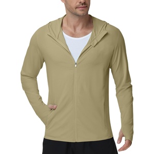 image:imageRoadbox Mens UPF 50 UV Sun Protection Hoodie Jacket Lightweight Full Zip Fishing Shirts for Hiking Running WorkoutKhaki