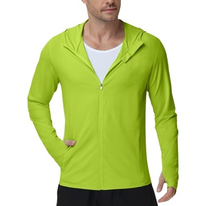 image:imageRoadbox Mens UPF 50 UV Sun Protection Hoodie Jacket Lightweight Full Zip Fishing Shirts for Hiking Running WorkoutLight Green