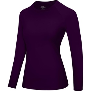 image:imageRoadbox Womens Compression Shirt Long Sleeve Quick Dry Athletic Base Layer Tops UPF 50 Running Workout Underscrub ShirtsDeep Purple