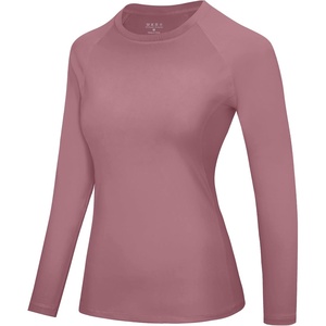 image:imageRoadbox Womens Compression Shirt Long Sleeve Quick Dry Athletic Base Layer Tops UPF 50 Running Workout Underscrub ShirtsDusty Rose