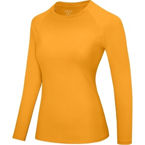 image:imageRoadbox Womens Compression Shirt Long Sleeve Quick Dry Athletic Base Layer Tops UPF 50 Running Workout Underscrub ShirtsOrange