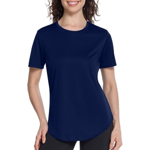 image:imageRoadbox Womens Workout Tops Short Sleeve UPF 50 Sun Protection Athletic Shirts Quick Dry Rash Guard for Gym Hiking Running04 Dark Blue