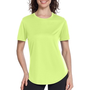 image:imageRoadbox Womens Workout Tops Short Sleeve UPF 50 Sun Protection Athletic Shirts Quick Dry Rash Guard for Gym Hiking Running05 Lemon Yellow