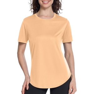 image:imageRoadbox Womens Workout Tops Short Sleeve UPF 50 Sun Protection Athletic Shirts Quick Dry Rash Guard for Gym Hiking Running07 Light Orange