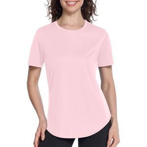 image:imageRoadbox Womens Workout Tops Short Sleeve UPF 50 Sun Protection Athletic Shirts Quick Dry Rash Guard for Gym Hiking Running09 Light Pink