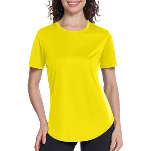 image:imageRoadbox Womens Workout Tops Short Sleeve UPF 50 Sun Protection Athletic Shirts Quick Dry Rash Guard for Gym Hiking Running11 Yellow