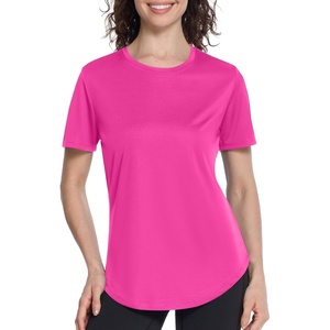 image:imageRoadbox Womens Workout Tops Short Sleeve UPF 50 Sun Protection Athletic Shirts Quick Dry Rash Guard for Gym Hiking Running12 Light Red