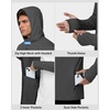 image:imageRoadbox Mens UPF 50 Sun Hoodie Full Zip Long Sleeve Lightweight Jacket UV Protection Shirt for Outdoor Fishing Hiking2 Dark Grey