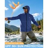 image:imageRoadbox Mens UPF 50 Sun Hoodie Full Zip Long Sleeve Lightweight Jacket UV Protection Shirt for Outdoor Fishing Hiking4 Navy