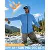 image:imageRoadbox Mens UPF 50 Sun Hoodie Full Zip Long Sleeve Lightweight Jacket UV Protection Shirt for Outdoor Fishing Hiking5 Medium Blue