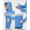 image:imageRoadbox Mens UPF 50 Sun Hoodie Full Zip Long Sleeve Lightweight Jacket UV Protection Shirt for Outdoor Fishing Hiking5 Medium Blue