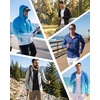 image:imageRoadbox Mens UPF 50 Sun Hoodie Full Zip Long Sleeve Lightweight Jacket UV Protection Shirt for Outdoor Fishing Hiking6 Blue White Ombre