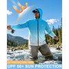image:imageRoadbox Mens UPF 50 Sun Hoodie Full Zip Long Sleeve Lightweight Jacket UV Protection Shirt for Outdoor Fishing Hiking6 Blue White Ombre
