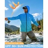 image:imageRoadbox Mens UPF 50 Sun Hoodie Full Zip Long Sleeve Lightweight Jacket UV Protection Shirt for Outdoor Fishing Hiking7 Blue Green Ombre