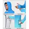 image:imageRoadbox Mens UPF 50 Sun Hoodie Full Zip Long Sleeve Lightweight Jacket UV Protection Shirt for Outdoor Fishing Hiking7 Blue Green Ombre