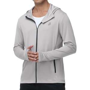 image:imageRoadbox Mens UPF 50 Sun Hoodie Full Zip Long Sleeve Lightweight Jacket UV Protection Shirt for Outdoor Fishing Hiking3 Light Gray