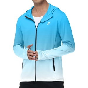image:imageRoadbox Mens UPF 50 Sun Hoodie Full Zip Long Sleeve Lightweight Jacket UV Protection Shirt for Outdoor Fishing Hiking6 Blue White Ombre