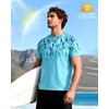 image:imageRoadbox Mens Rash Guard Short Sleeve UPF 50 UV Sun Protection Swim Shirts Quick Dry Lightweight Water Surf Beach TShirtLight Blue