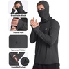 image:imageRoadbox Mens UPF 50 Sun Protection Hoodie Long Sleeve Fishing Shirt with Mask Lightweight UV SPF Hooded for Hiking RunningDark Gray