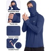 image:imageRoadbox Mens UPF 50 Sun Protection Hoodie Long Sleeve Fishing Shirt with Mask Lightweight UV SPF Hooded for Hiking RunningDeep Blue