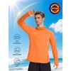 image:imageRoadbox Mens UPF 50 Sun Protection Hoodie Long Sleeve Fishing Shirt with Mask Lightweight UV SPF Hooded for Hiking RunningElectric Orange