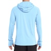 image:imageRoadbox Mens UPF 50 Sun Protection Hoodie Long Sleeve Fishing Shirt with Mask Lightweight UV SPF Hooded for Hiking RunningLight Blue