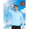 image:imageRoadbox Mens UPF 50 Sun Protection Hoodie Long Sleeve Fishing Shirt with Mask Lightweight UV SPF Hooded for Hiking RunningLight Blue