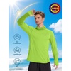 image:imageRoadbox Mens UPF 50 Sun Protection Hoodie Long Sleeve Fishing Shirt with Mask Lightweight UV SPF Hooded for Hiking RunningLime Green