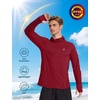 image:imageRoadbox Mens UPF 50 Sun Protection Hoodie Long Sleeve Fishing Shirt with Mask Lightweight UV SPF Hooded for Hiking RunningTomato Red
