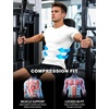 image:imageRoadbox Mens Compression Shirt Short Sleeve Athletic Workout Quick Dry Undershirts Cooling Base Layer for Running Gym01 White