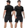 image:imageRoadbox Mens Compression Shirt Short Sleeve Athletic Workout Quick Dry Undershirts Cooling Base Layer for Running Gym02 Black