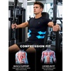 image:imageRoadbox Mens Compression Shirt Short Sleeve Athletic Workout Quick Dry Undershirts Cooling Base Layer for Running Gym05 Dark Blue