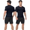 image:imageRoadbox Mens Compression Shirt Short Sleeve Athletic Workout Quick Dry Undershirts Cooling Base Layer for Running Gym05 Dark Blue