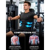 image:imageRoadbox Mens Compression Shirt Short Sleeve Athletic Workout Quick Dry Undershirts Cooling Base Layer for Running Gym06 Dark Gray