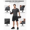 image:imageRoadbox Mens Compression Shirt Short Sleeve Athletic Workout Quick Dry Undershirts Cooling Base Layer for Running Gym07 Light Gray