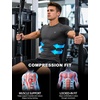 image:imageRoadbox Mens Compression Shirt Short Sleeve Athletic Workout Quick Dry Undershirts Cooling Base Layer for Running Gym07 Light Gray