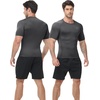 image:imageRoadbox Mens Compression Shirt Short Sleeve Athletic Workout Quick Dry Undershirts Cooling Base Layer for Running Gym07 Light Gray