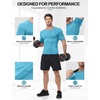 image:imageRoadbox Mens Compression Shirt Short Sleeve Athletic Workout Quick Dry Undershirts Cooling Base Layer for Running Gym08 Blue