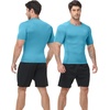 image:imageRoadbox Mens Compression Shirt Short Sleeve Athletic Workout Quick Dry Undershirts Cooling Base Layer for Running Gym08 Blue