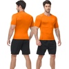 image:imageRoadbox Mens Compression Shirt Short Sleeve Athletic Workout Quick Dry Undershirts Cooling Base Layer for Running Gym09 Light Yellow