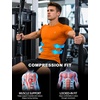 image:imageRoadbox Mens Compression Shirt Short Sleeve Athletic Workout Quick Dry Undershirts Cooling Base Layer for Running Gym09 Light Yellow
