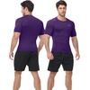image:imageRoadbox Mens Compression Shirt Short Sleeve Athletic Workout Quick Dry Undershirts Cooling Base Layer for Running Gym10 Purple