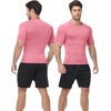 image:imageRoadbox Mens Compression Shirt Short Sleeve Athletic Workout Quick Dry Undershirts Cooling Base Layer for Running Gym11 Pink